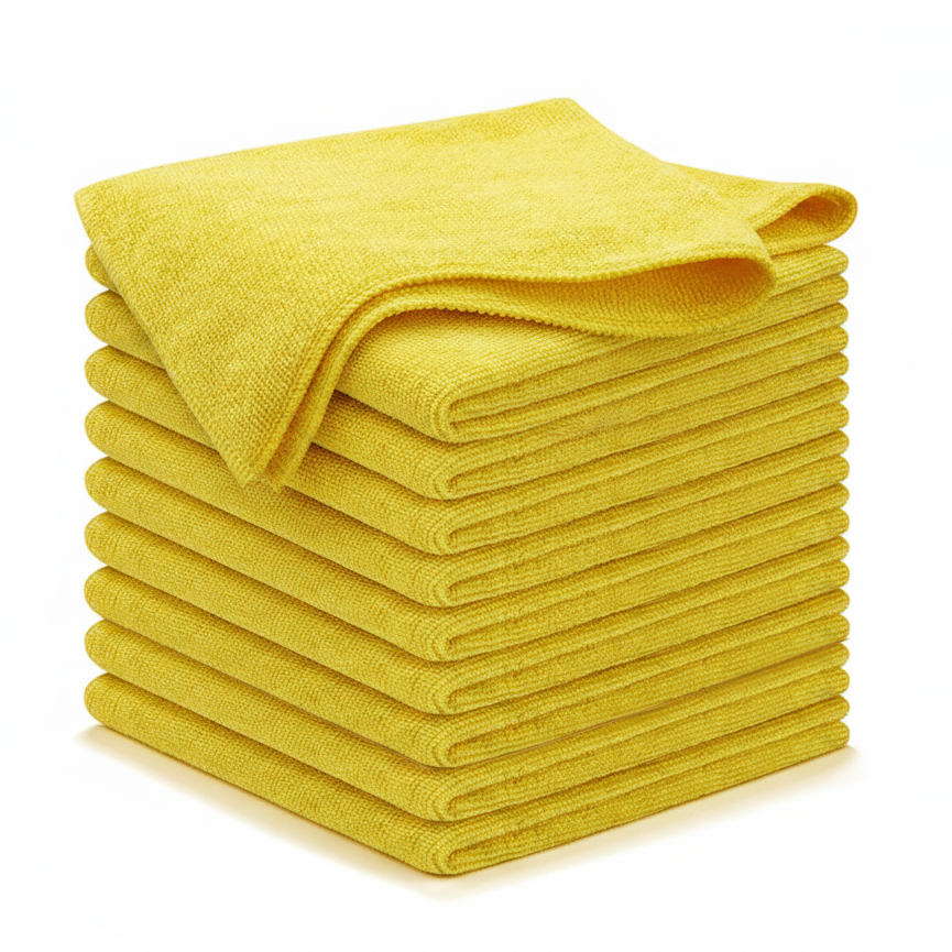 Kain Lap Microfiber Kuning (MFK40) 1 Karton – 200 Pak × 10 Pcs