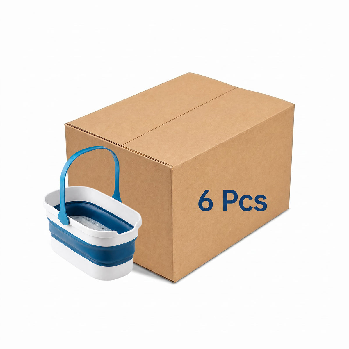 Biru Set Pel Spon Sederhana – Ember Lipat + 2 Kepala Spon (F-68)